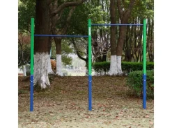 CCLIFE Fitnessgeräte|Reckstange Outdoor Turnreck bis 150kg Höhenverstellbar Doppelte Blau