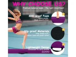 Schwebebalken 270cm Balken Turnen Faltbare Turnbalken Gymnastik Balance*CCLIFE Clearance