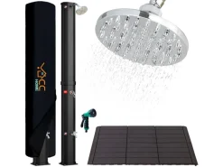 CCLIFE Outdoor Duschen|Solardusche Gartendusche 40L mit Kunststoffboden und Handbrause