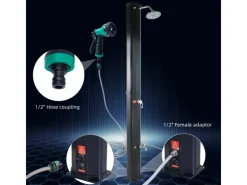 CCLIFE Outdoor Duschen|Solardusche Gartendusche 40L mit Kunststoffboden und Handbrause