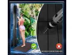 Solardusche Gartendusche 60L mit Kunststoffboden und Handbrause*CCLIFE Hot