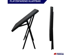 CHEFGASTRO Gartentische|Balkontisch Klappbar 78x78cm Gartentisch Wetterfest 4 Personen Kunststoff Holz Optik Schwarz Campingtisch Outdoor Klapptisch Bistrotisch