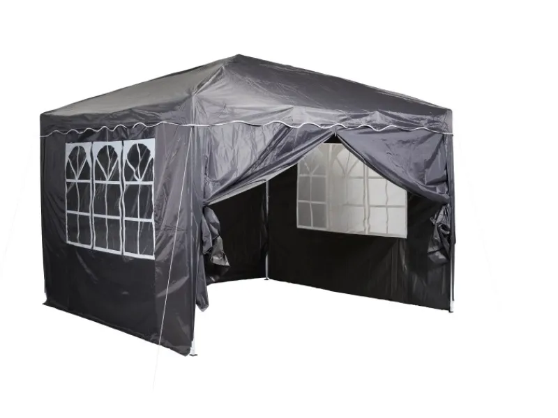 Faltpavillon mit 300 x 300 cm Dachfläche in Anthrazit Wasserdicht*CHILLROI Clearance