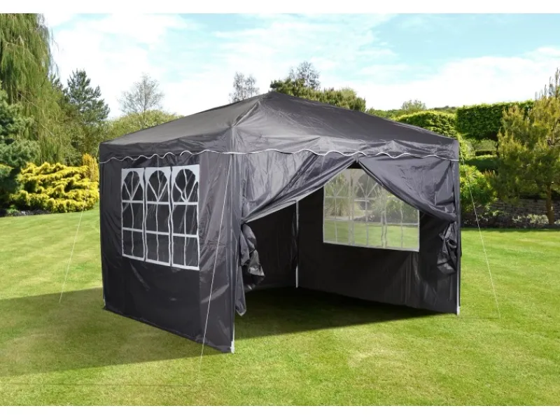 Faltpavillon mit 300 x 300 cm Dachfläche in Anthrazit Wasserdicht*CHILLROI Clearance