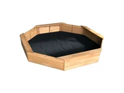 Kinder Gartenmöbel Für Kinder|Coemo 8 Eckiger Sandkasten Larry M Holz Inklusive Abdeckplane und Bodenplane