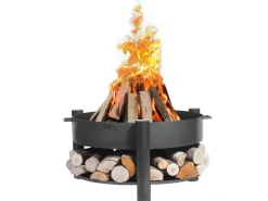 CookKing Feuerschalen|Feuerschale Stahl Montana Inkl. Holzlager Ø 60 cm x 45 cm Schwarz