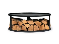 CookKing Feuerschalen|Feuerschale Stahlbasis & Holzlager für Feuerschalen Ø 82 cm Schwarz