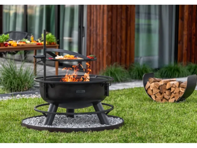 CookKing Feuerschalen|Feuerschale Stahl Bandito Inkl. Zubehör 80 cm x 53 cm Schwarz