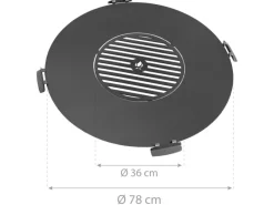 Grillplatte Stahl mit Grillrost für Feuerschalen Ø 78 cm Schwarz*CookKing Online