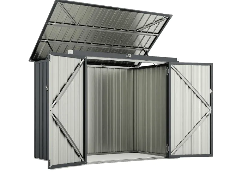 Mülltonnenboxen|Costway Mülltonnenbox für 2 Mülltonnen 172 x 95,5 x 130 cm