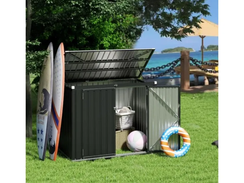 Mülltonnenboxen|Costway Mülltonnenbox für 2 Mülltonnen 172 x 95,5 x 130 cm