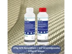 DD Composite Sportgeräte|375g GFK Epoxidharz + 1m² Aramidgewebe 170g/m² Köper
