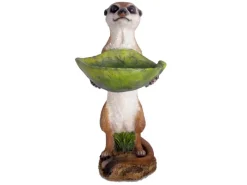 Sunny Garden Gartendekoration|Deko-Figur Erdmännchen mit Vogeltränke 33 cm