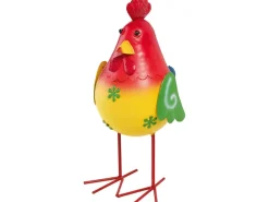 Gartendekoration|Deko-Figur Hahn Stehend 28 cm x 14 cm x 18 cm Bunt