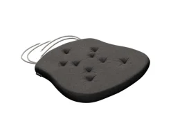 Stuhlkissen Peter mit Bindeschnur aus Stoffkollektion Etna in Dunkelgrau in 41x 38 x 3,5 cm*Dekoria Online