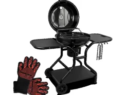 BBQ Kugelgrill mit zwei Ablagen und Grillhandschuhen*deluxe4home New