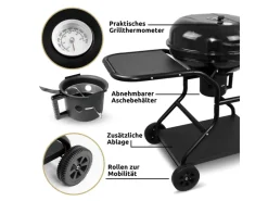 BBQ Kugelgrill mit zwei Ablagen und Grillhandschuhen*deluxe4home New