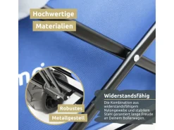 Kinder deluxe4home Kinder-Gartengeräte|Bollerwagen mit Breiten Reifen Blau Grau