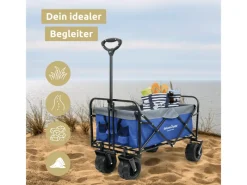 Kinder deluxe4home Kinder-Gartengeräte|Bollerwagen mit Breiten Reifen Blau Grau