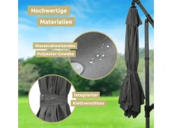 Sonnenschirm Ampelschirm mit Ständer Durchmesser 270cm Anthrazit*deluxe4home Online