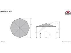 Derby Balkonmöbel|Sonnenschirme|Marktschirm COMO Ø 165 cm mit Handöffner
