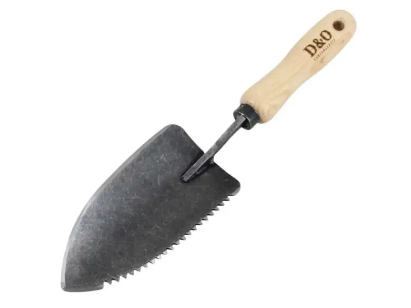 D&O Gartenhandgeräte|Schaufeln|Gezahnte Pflanzkelle mit Holzgriff