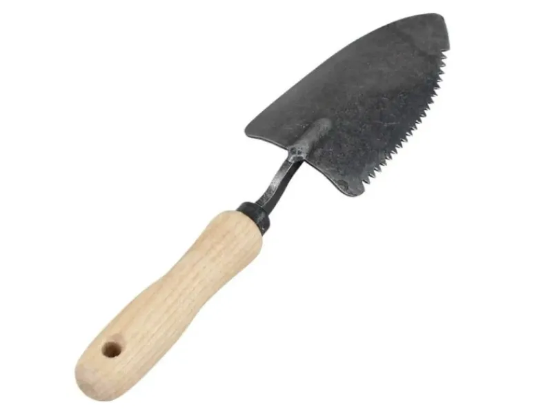 D&O Gartenhandgeräte|Schaufeln|Gezahnte Pflanzkelle mit Holzgriff