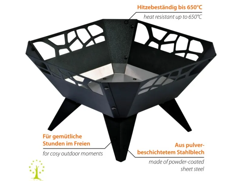 Dobar Gartenkamine|Feuerkörbe|Design-Feuerschale viereckig