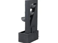 Dobar Wasserpumpe|Gartenbrunnen|Design-Gartenbrunnen XL Kaskade inkl. Pumpe und LED´s mit 4 Wasserschalen