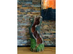 Dobar Brunnenpumpe|Gartenbrunnen|Design-Gartenbrunnen XL Baumstamm gewunden inkl. Pumpe