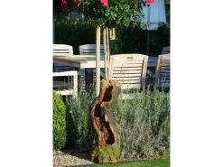 Dobar Brunnenpumpe|Gartenbrunnen|Design-Gartenbrunnen XL Baumstamm gewunden inkl. Pumpe