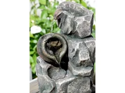 Dobar Brunnenpumpe|Design-Zimmerbrunnen Polyresin in Felsen-Optik Grau