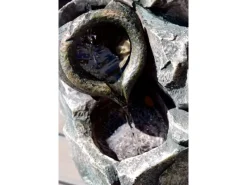 Dobar Brunnenpumpe|Design-Zimmerbrunnen Polyresin in Felsen-Optik Grau