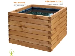 Dobar Rund Um Den Teich|Teichfolien|Gartenteich Alea inkl. Teichfolie Kiefer Braun 78 cm x 78 cm x 60 cm FSC®