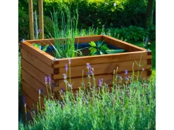 Dobar Rund Um Den Teich|Teichfolien|Gartenteich Alea inkl. Teichfolie Kiefer Braun 78 cm x 78 cm x 60 cm FSC®