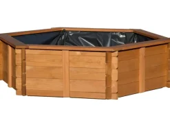 Gartenteich Hexagon inkl. Teichfolie Kiefer Braun 149 x 128,5 x 40 cm FSC®*Dobar Best
