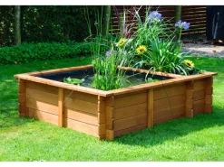 Dobar Rund Um Den Teich|Teichfolien|Gartenteich Maxime inkl. Teichfolie Kiefer Braun 150 x 120 x 40 cm FSC®