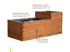 Gartenteich Superb inkl. Teichfolie Kiefer Braun 180 x 78 x 80 cm FSC®*Dobar Hot