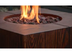 Outdoor-Feuerschale mit Gasflamme Madero 70 cm x 70 cm x 30 cm Braun*Dobar Best