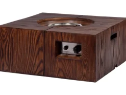 Outdoor-Feuerschale mit Gasflamme Madero 70 cm x 70 cm x 30 cm Braun*Dobar Best