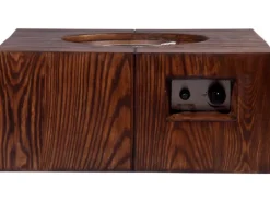 Outdoor-Feuerschale mit Gasflamme Madero 70 cm x 70 cm x 30 cm Braun*Dobar Best