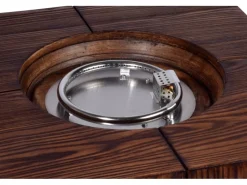 Outdoor-Feuerschale mit Gasflamme Madero 70 cm x 70 cm x 30 cm Braun*Dobar Best