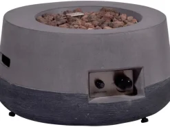 Outdoor-Feuerschale mit Gasflamme Calido Ø 60 cm Grau*Dobar
