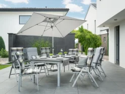 Doppler Sonnenschirme|Marktschirm Expert 200 cmx 300 cm Grau mit Knickfunktion