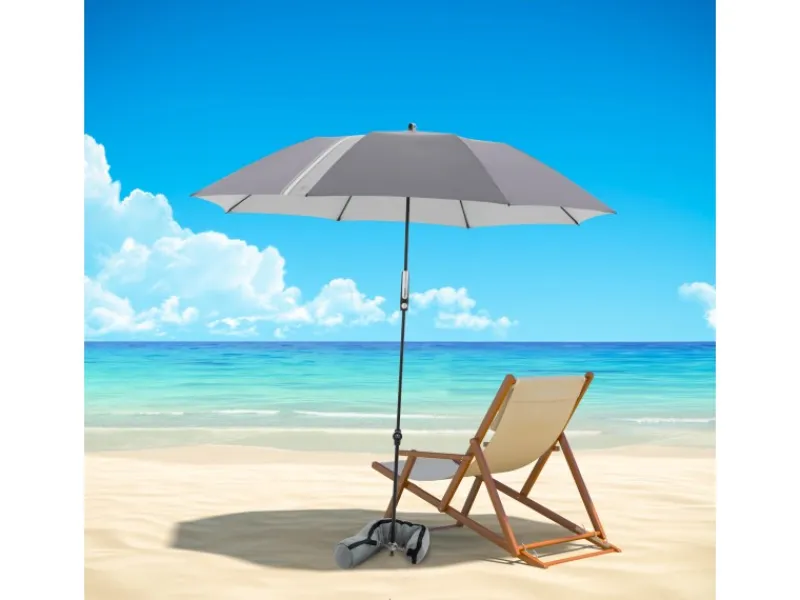 Doppler Balkonsichtschutz|Marktschirm Expert Ø 156 cm Anthrazit mit Handöffner