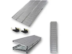 DREIBREIT Quads|By TRUTZHOLM 3-Fach Auffahrrampe Klappbar 175cm Tragkraft 1020kg Alu Grau Gelocht