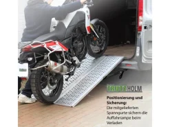 DREIBREIT Quads|By TRUTZHOLM 3-Fach Auffahrrampe Klappbar 175cm Tragkraft 1020kg Alu Grau Gelocht