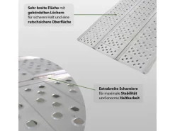 DREIBREIT Quads|By TRUTZHOLM 3-Fach Auffahrrampe Klappbar 175cm Tragkraft 1020kg Alu Grau Gelocht