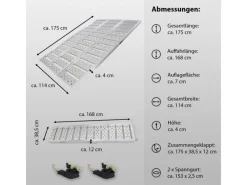 TRUTZHOLM Quads|DREIBREIT By 3-Fach Auffahrrampe Alu Klappbar 175cm Tragkraft 1020kg Grau Gelocht