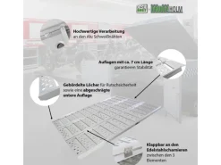 TRUTZHOLM Quads|DREIBREIT By 3-Fach Auffahrrampe Alu Klappbar 175cm Tragkraft 1020kg Grau Gelocht